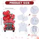 Frienda Valentine's Day Outdoor Yard Decorations 22.8 x 12.95 Inches Valentine' S Day Yard Stake Metal Welcome Sign Multiple Stacked Rustic Heart Truck Garden Stake for for Home Garden Lawn Porch