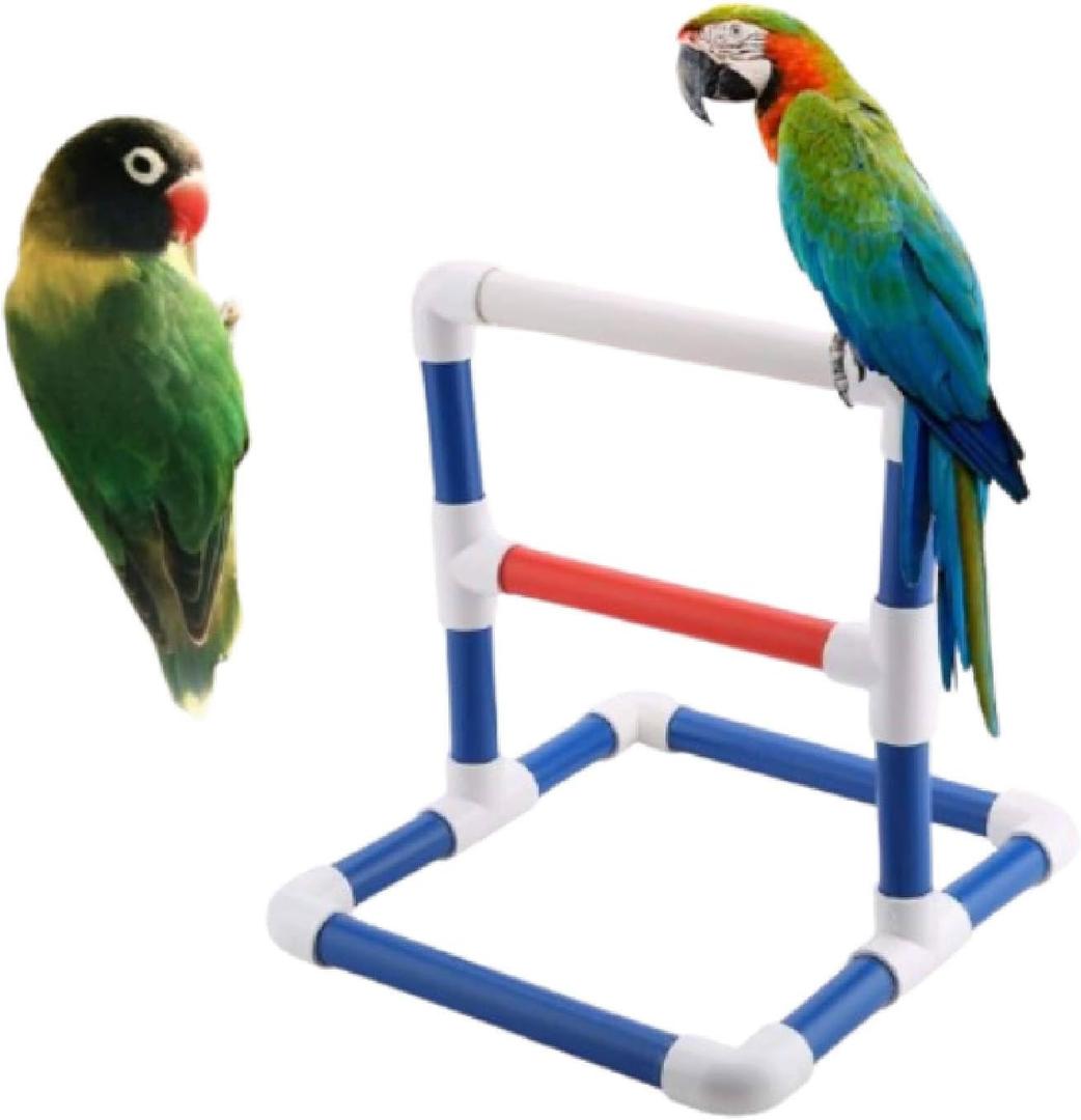 Bird Perch, Parrot Stand Perch Rack Bird Play Training Stands Parrots Shower Perches for Macaw Cockatoo African Grey Budgies Parakeet (PVC 2)