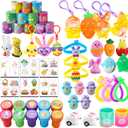 YiYLunneo 100 Pcs Easter Egg Fillers, Easter Basket Stuffers Fillers for Kids Boys Girls Easter Party Favors Assortment, Easter Eggs Hunt, Eas-ter Gift Goodie Bags Classroom Prize Supplies
