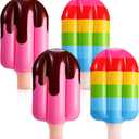 4 Pcs 36 Inch Inflatable Ice Cream Blow up Rainbow Ice Cream Inflatable Summer Decorations for Summer Pool Beach Birthday Party Decor