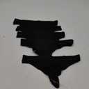 REORIA High Waisted Thongs for Women Breathable Seamless Thong Panties Sexy No Show Underwear 5 Pack X-Small, Black