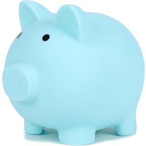 H&W Piggy Bank, Plastic Coin Bank, Unbreakable Money Banks, Cute Piggy Banks, First Money Box, Best Birthday Gifts Home DecorationBlue (Large)