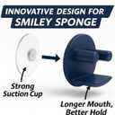 2 x NESTINDECOR Sponge Holder For Daddy Smiley Sponges,Sponge Caddy with Suction Cups,Sink Sponge Holder FOR Daddy and Mommy,Kitchen Sink Organizer,Navy Blue