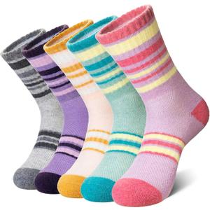 DoSmart Merino Wool Hiking Socks for Women Men Thermal Winter Warm Moisture Wicking Boot Work Cushion Gift Socks 5 Pairs (Medium)