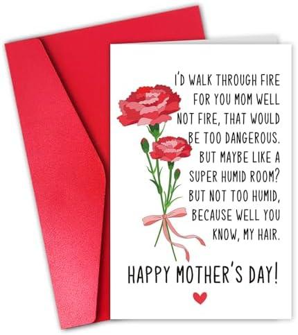 Pack of 2 CSMOSJgreetings Mothers Day Funny Card for Mom, Lovely Mother’s Day Card from Him Her, Cute Mothers Day Gift