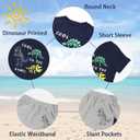 Little Bitty Toddler Boy Clothes Boys Summer Outfits Cotton Short Sleeve T-Shirt & Shorts Set 2-7Yrs (Navy & Grey)