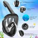 Kids Snorkel Mask Full Face, Snorkeling Gear for Kids with Camera Mount, 180 Degree Panoramic View Snorkeling Set Anti-Fog Anti-Leak