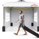 10x10 Pop Up Canopy Tent with 3 Sidewalls, White