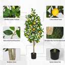 Artificial Lemon Tree 4ft Fake Lemon Plant in Pot Large Fake Floor Plants Faux Trees Indoor Lemon Decorations for Home Living Room Office