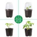 Bluepro 30 Packs 4 Inch Reinforced Clear Nursery Pots with Humidity Dome, Transparent Plastic Plant Pot Seedling Planter with Drainage Holes for Vegetable Propagation, Root Cutting, Seed Starting