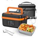 Electric Lunch Box For Adults - Heated Lunch Box For Men Women Insulated & Self Heating, Battery Powered Food Warmers With Containers, Cordless Rechargeable Lunch box For Drivers(Orange)