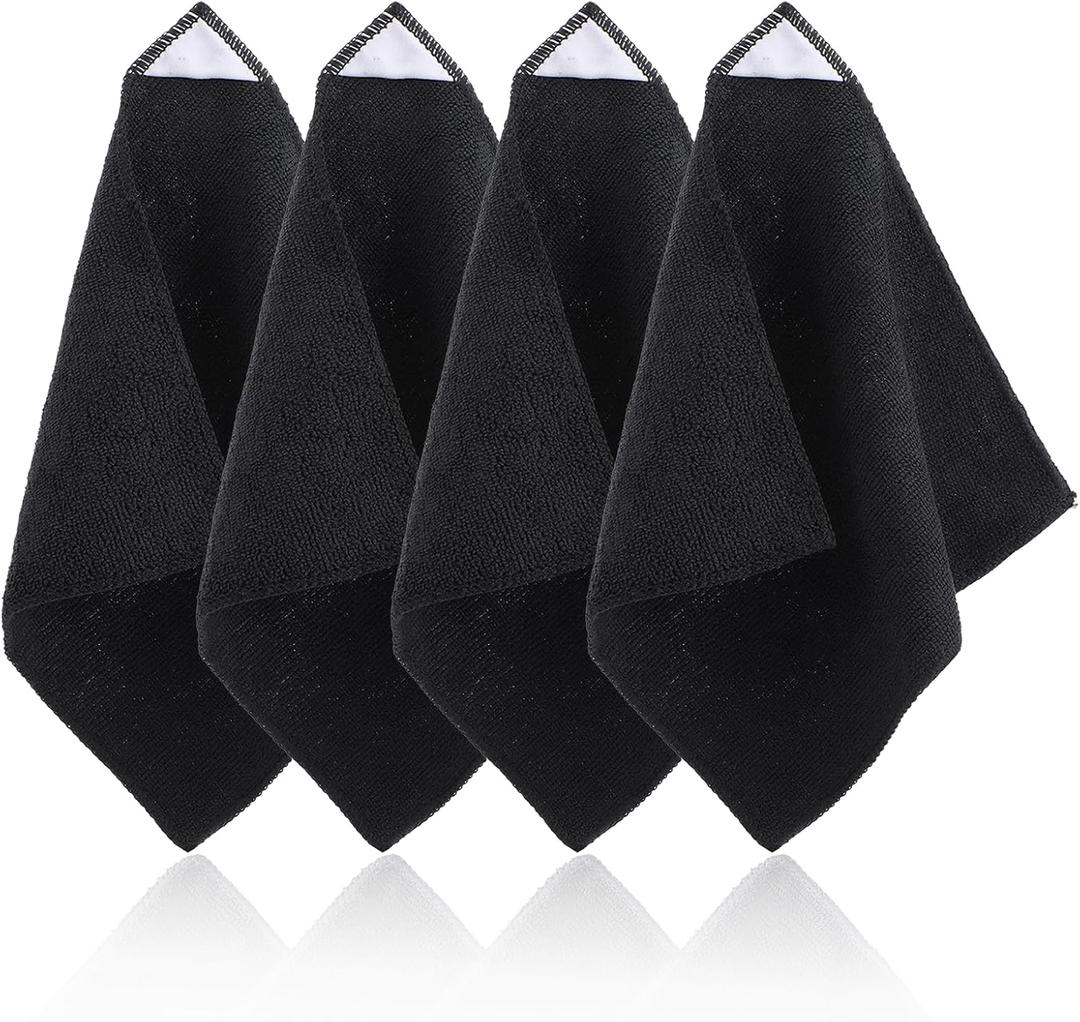 4 Pack Magnetic Cleaning Cloth Microfiber Dry Erase Eraser Board Cleaner Washable Whiteboard Cleaning Cloth Erasers for Blackboards Chalkboards Glassboards Home Office Black 9.5'' x 9.5''