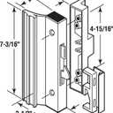 Prime-Line C 1125 Sliding Patio Door Handle Set, 4-15/16 In., Extruded Aluminum, Hook Latch, Black w/Wood Grain (Single Pack)