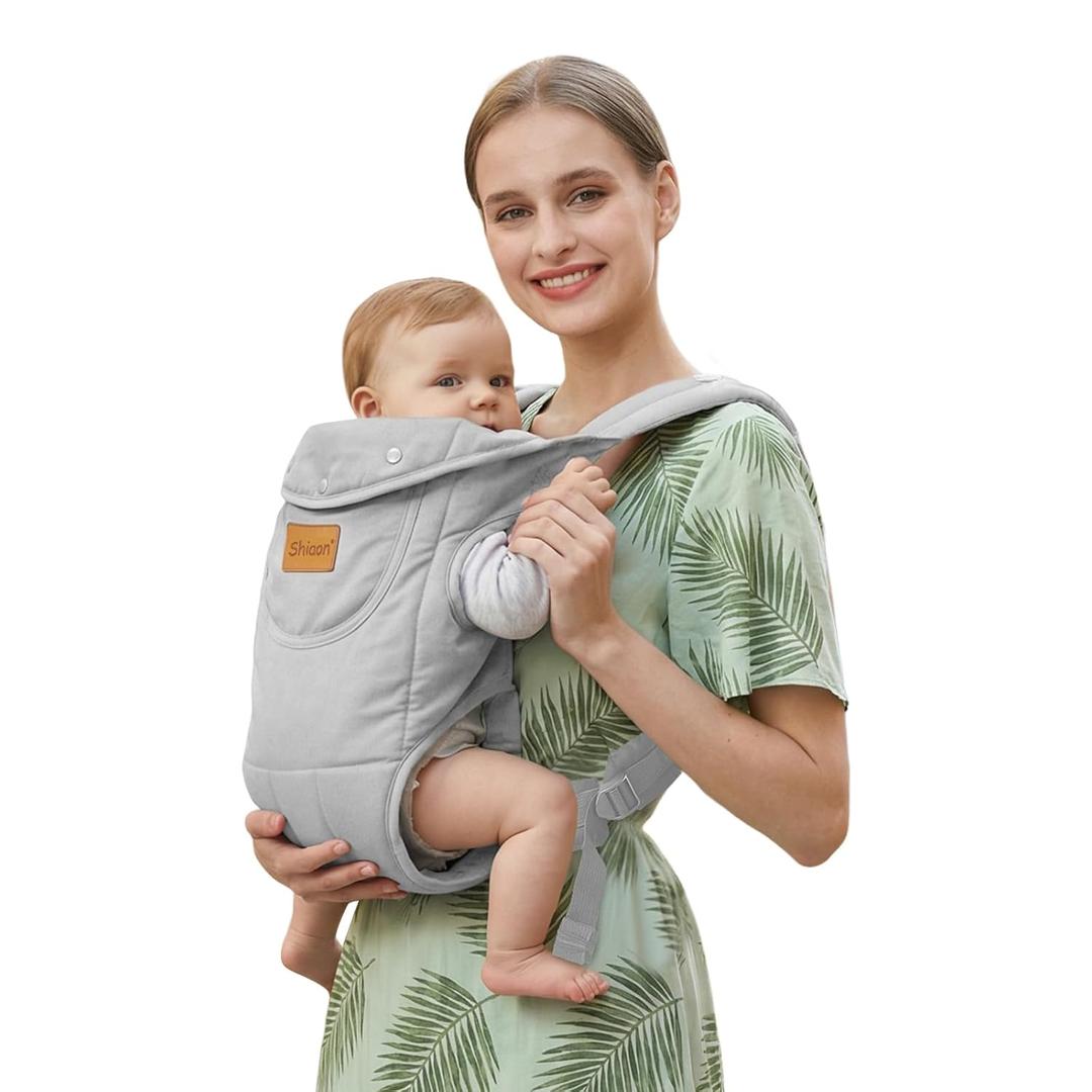 Baby Carrier Newborn to Toddler(8-30lbs), Toddler Carrier Baby Holder Carrier with Adjustable Shoulder Strap, Chest Carriers, Grey
