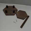 Tikea Hexagonal Wood Riser for Display, 2-Tier Rustic Wood Farmhouse Riser for Kitchen Bathroom Counter Decor, Decorative Tray for Soap Dispenser, Decorations and Plant (Brown)