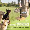 Elevated Dog Bowls Stand - 4 Heights Raised Dog Bowl Large Sized Dog - Dog Feeding Station - Dog Food and Water Bowl Set with Portable Handle - Suitable for Multi-Dog Feeding
