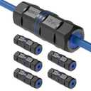Tecmojo Waterproof Cat6 Coupler, IP68 Outdoor Ethernet Connector for CAT6/CAT5E/CAT5,Shielded RJ45 Ethernet Extender for IP Camera and PoE Device, 3.2in,6 Pack