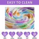 XCHI Colorful Watercolor Cute Bunny Rabbits Easter Tablecloth Square Table Cloth Washable Table Covers for Indoor Dining Home Party Decorations 60x60 Inch