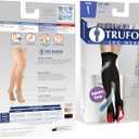 Truform Women's Compression Stockings, 20-30 mmHg, Thigh High Length, Open Toe, Opaque, Beige, Medium
