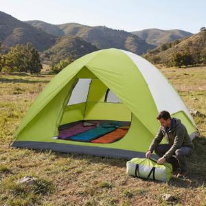 Heavy Duty Camping Tents, Outdoor Tents, 6 Person Family Camping Tent,Waterproof Windproof, 210D Oxford Fabric Ground Cloth