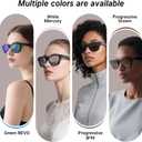 2Pcs Polarized Clip-on for Ray-Ban Meta Skyler & Gen 2 (RW4010/RW4014 52-20), Black Frame Discoloration Clip for Meta Skyler Accessories Protect Your Eyes, Cool and Fashion (Silver + Grey)