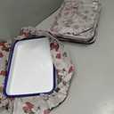 4-Pack White Enamel Butcher Trays, 7.1 x 10.2 Inch Rectangular Metal Serving Palettes for Painting, Food Storage, and Home Organization, Vintage Art Supply Holder