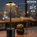 Cordless Table Lamp Set of 2, Rechargeable 5000mAh Battery Operated Outdoor Table Lamps, Portable LED Desk Lamp, 3 Color Dimmable Table Light for Restaurant, Patio, Bedroom, Bedside Night Lamp(Black)