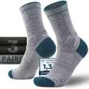 Juclise Womens Lightweight Merino Wool Hiking Mirco Crew Socks Compression Moisture Wicking Anti-Blister Cushioned Breathable (S)