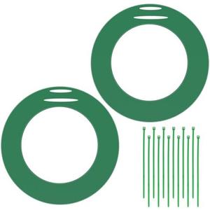 Maasechs 2 Pieces Door Protecting Holiday Wreath Pad with Ties Rubber Pad Door Protector Prevent Scratches for Christmas Seasonal Decorative Protection Walls Glass (Fits 30 to 33 Inch Wreaths,Green)