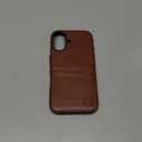 Dockem Card Case V2 for iPhone 16 with Camera Control Cutout, Built-in Metal Plate & 2 Card Holder Pockets: M2 Exec Premium Synthetic Leather Wallet Case (Brown)