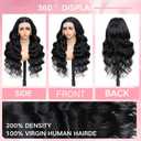 MAKATI 30 Inch 13x6 Body Wave Lace Front Wigs Human Hair 200 Density HD Transparent Lace Front Wigs for Black Women Glueless Frontal Wigs Human Hair Pre Plucked