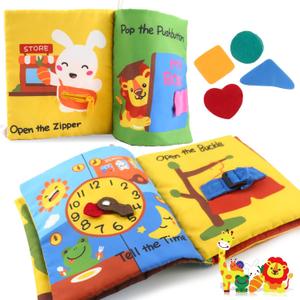 Richgv Baby Books Toys 6-12 Months, My First Story Book Busy Book 6-12-18 Months, Baby Montessori Toys Travel Toy, 10 Pages Preschool Learning Activities for 1-2 Years Old Boys & Girls