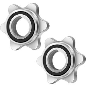 Lamoutor 2Pcs Anti-Slip Hex Nut Spin-Lock Collar Screw for Barbell Dumbbell Weight Lifting (25mm)
