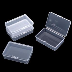 4 Pcs Small Plastic Box, 4x3x1 Inch Mini Clear Storage Containers Box with Lid Small Rectangle Business Card Boxes Plastic Organizer Case for Collecting Sticker Accessories Craft Beads Jewelry Screws