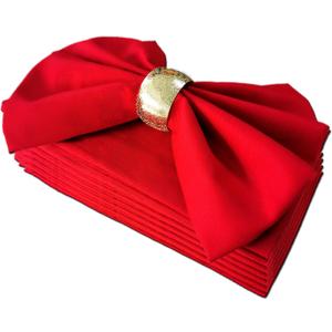 Cloth Napkins Set of 6, 100% Cotton Dinner Napkins for Everyday Use Reusable, Perfect as Christmas Thanksgiving Dining Kitchen Table Decoration (Red)