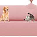 LURKA Stretch Loveseat Sofa Slipcovers 1 Piece Couch Covers for Sofa Furniture Protector Full Sofa Covers with Elastic Bottom for Kids and Dog (Medium, Pink)