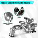 WMPHE Upgraded Aluminium Engine Coolant Thermostat Housing Compatible with Mini Cooper 2007-2013, Cooper Countryman 2011-2013 - DOHC 4Cyl 1.6L, Replacement for 11537534521, 11538699290, 902-812