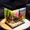 Coospider 5 Gallon Glass Fish Tank, Aquarium Starter Kit - Self-Cleaning, Ultra-Quiet Filter Pump, 3-Color LED Lights, Smart Temp Monitoring for Betta Fish, Shrimp, Kids Gift Idea