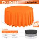 fani 10 Packs Orange Round Tablecloth - 120 Inch, Polyester