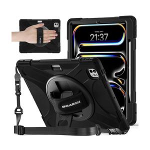BRAECNstock for Apple iPad Pro 13 inch Case M5 2025 / M4 2024, Shockproof Protective with Pencil Holder, [360 Rotating Hand Strap & Stand], Shoulder Strap, Case for iPad Pro 13, Black