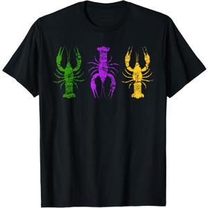 Mardi Gras Crawfish Jester hat Bead Tee New Orleans Gift T-Shirt 3XL