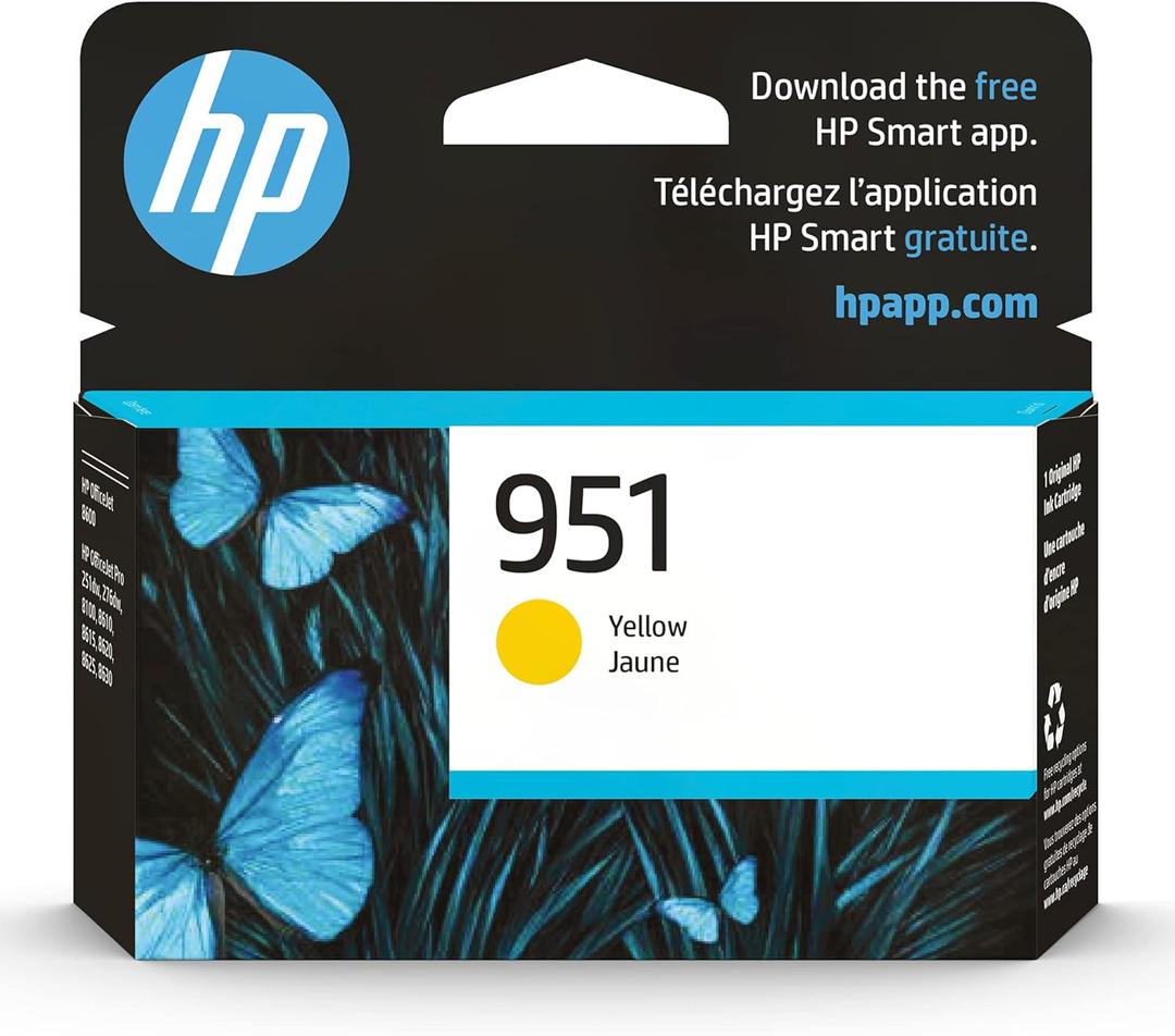 HP 951 Yellow Ink Cartridge Printers | Works with Printer Series: OfficeJet 8600, OfficeJet Pro 251dw, 276dw, 8100, 8610, 8620, 8630 | Eligible for Instant Ink | CN052AN