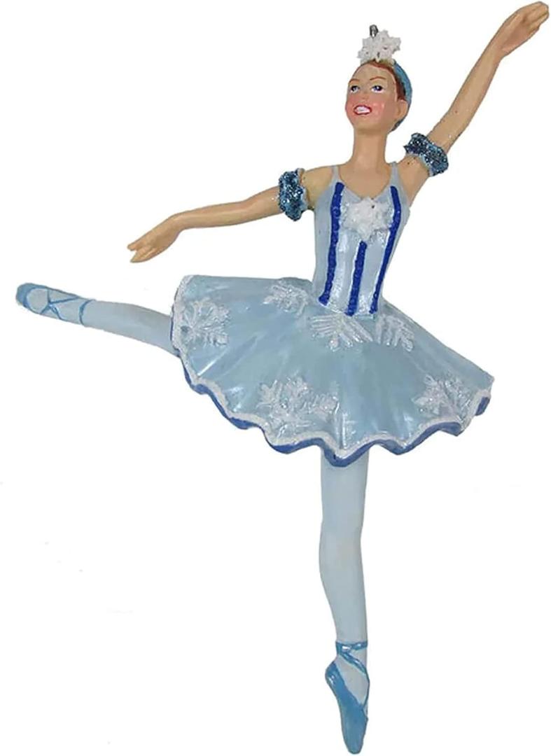 Nutcracker Ballet Gifts, Ballerina Christmas Tree Ornaments, Resin Nutcracker Ballet Decorations, Xmas Baubles for Holiday Home Decor, Queen Snowflake, 4 Inches
