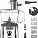 14-Cup Lemon Slicer Food-Processor - Large Feed Chute, 13 Speeds & Pulse, 3 ProgramsCheese Shredding, Cutting Fries, Meat Chopping, Shredding and Slicing, Mixing and Doughing, for Home Use