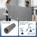 48" Desktop Privacy Screen - Sound Absorbing Felt Panel, Clamp-On Foldable Office Divider for Desk, Dark Grey