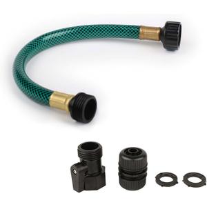 Garden Hose Short Extension for Watering  Leakproof and No Kink  1/2 Inch PVC Hose 1FT with Female and Male Fittings for Outdoor or Connection Use (Green)