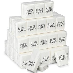 Ctosree 50 Pack Church Pocket Tissues Travel Packs Bulk 500 Sheet Small Tissues Pocket Packs Party Favors 3 Ply Mini Travel Size Individual for Christian