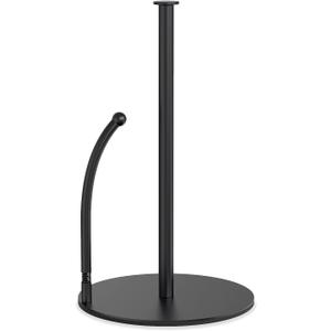 VEHHE Paper Towel Holder Countertop with Spring Arm, EVA Non-Slip Base, Freestanding Paper Towel Holder for Kitchen Bathroom (Black)