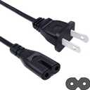 8ft TV Power Cord Replacement for Samsung 24" 32" 40" 43" 48" 49" 50" 55" 60" 65" 75" Inch LCD HD Smart 4K Curved TV UN55RU8000FXZA UN65RU7100FXZA UN43NU6900FXZA 2 Prong Cable