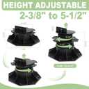24Pack Adjustable Deck Support Pedestal, Deck Foundation Support Base for Floating Deck Platform, Deck Blocks Adjustable Deck Plastic Supports Pedestal Paver 2-3/8" to 5-1/2" by MCCKLE